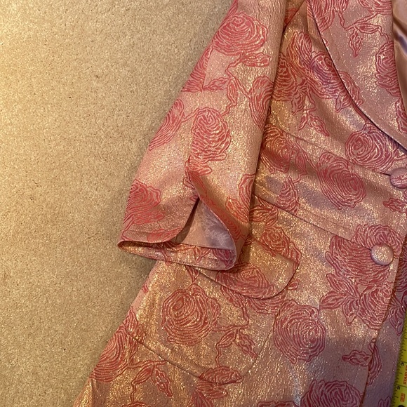 Like new Banana Republic sparkly rosette 50s style long jacket medium - Picture 7 of 13